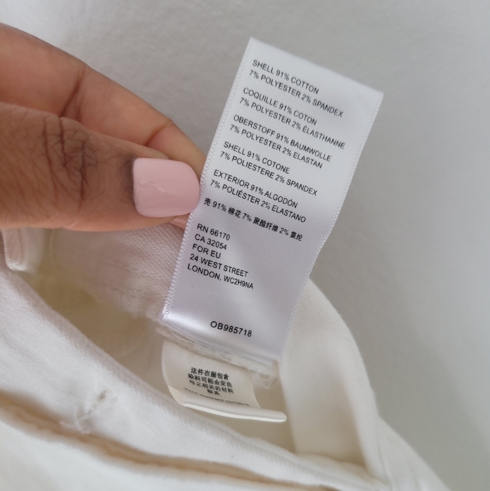 Pilcro and the Letterpress By Anthropologie Off White Jeans Overalls Size 26 - Picture 11 of 11